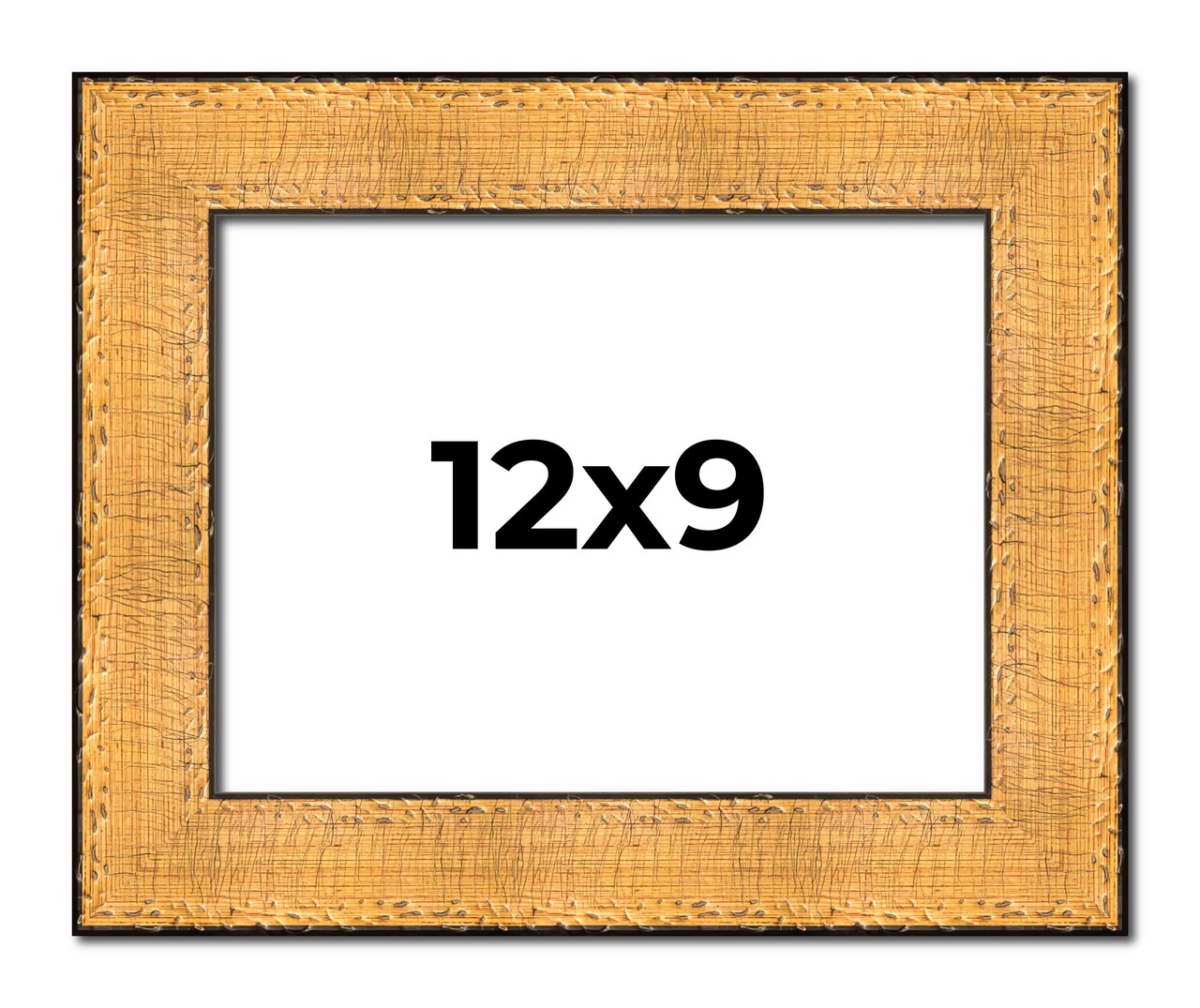 Photo Size Embellished Gold Picture Frame - UV Acrylic, Foam Board Backing, Hanging Hardware